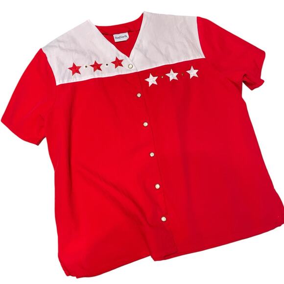 Bon Worth Vintage Red Patriotic Short Set size Large - Picture 3 of 14